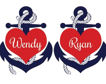Heart and Anchor Personalized Cruise Door Magnet