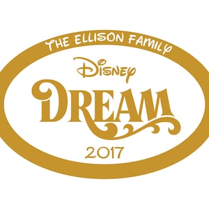 XL Gold Ship Name Disney Cruise Line Customized Door Magnet 10.5&quot;