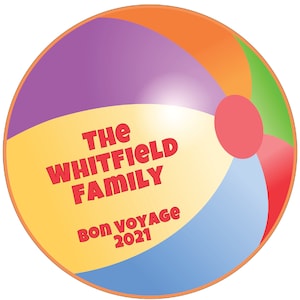 Beach Ball Personalized Cruise Door Magnet