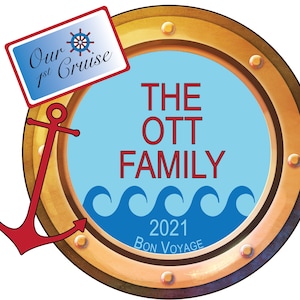 Porthole and Anchor Personalized Cruise Door Magnet