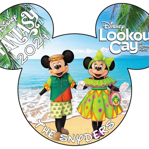 Mickey and Minnie Disney Lookout Cay at Lighthouse Point Personalized Disney Cruise Magnet