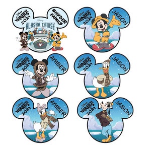 NEW Alaska Cruise Mickey Minnie Goofy Donald Personalized Disney Cruise Door Magnet