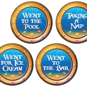 Porthole Activities Cruise Door Magnet Let family and friends know what you&#39;re doing! 4 small 4&quot; each