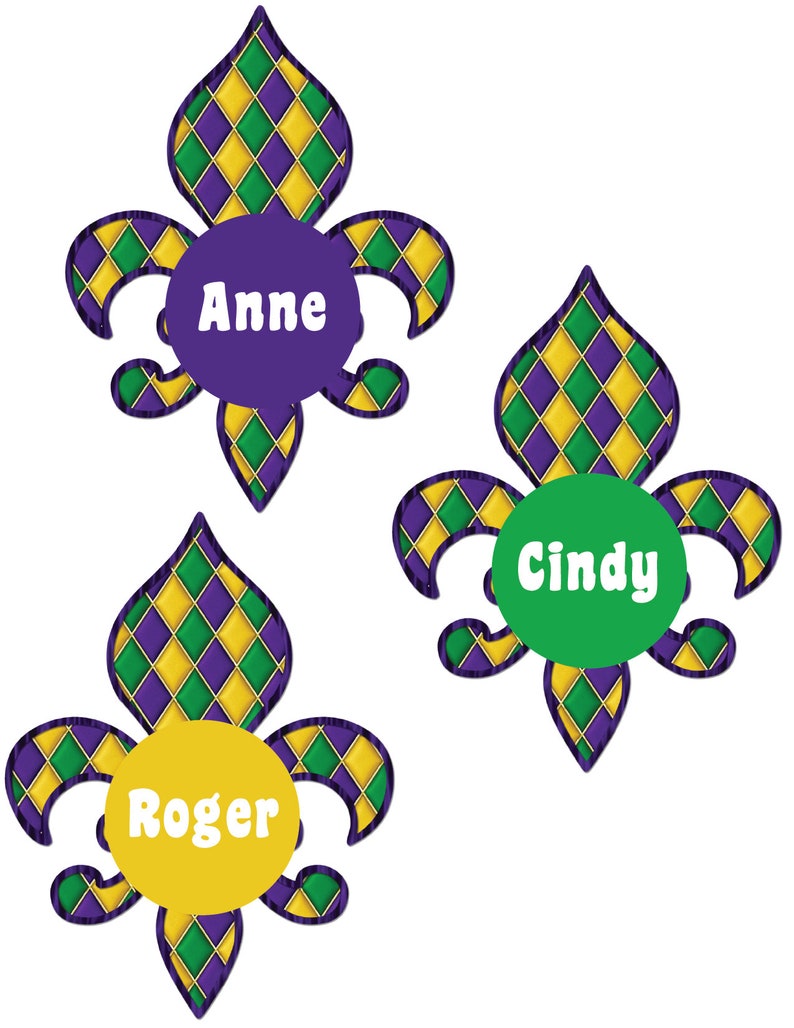 Mardi Gras Jester Fleur de Lis Personalized Cruise Door Magnet