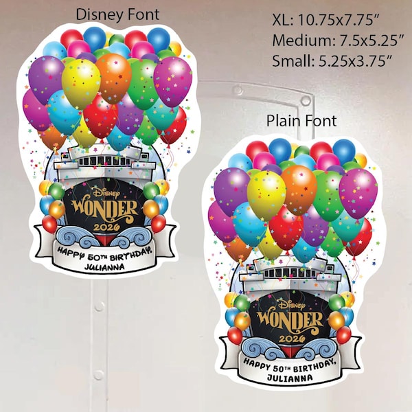 DCL Birthday Celebration Disney Cruise Personalized Door Magnet
