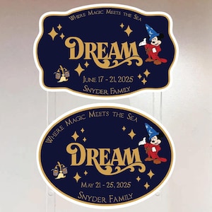 NEW 2 Shape Options! All Ships - Stern Personalized Disney Cruise Door Magnet