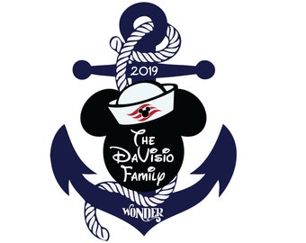 Ship Anchor Minnie Mickey Personalized Disney Cruise Door Magnet