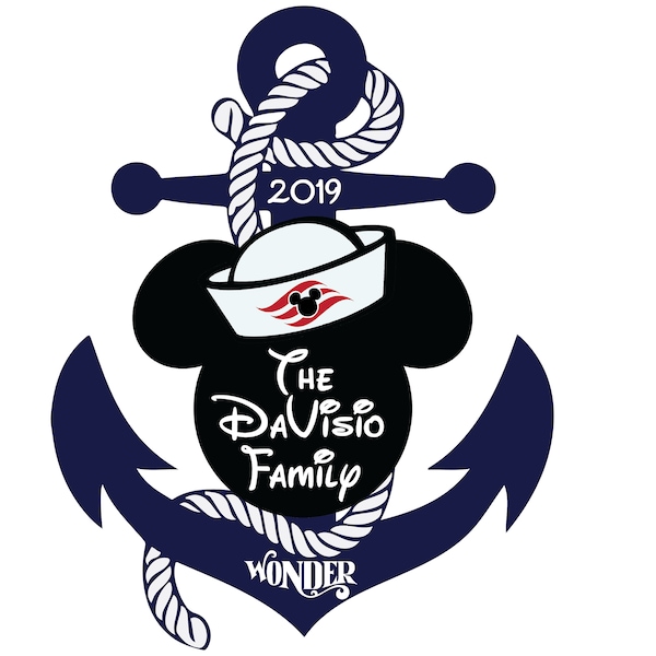 Ship Anchor Minnie Mickey Personalized Disney Cruise Door Magnet