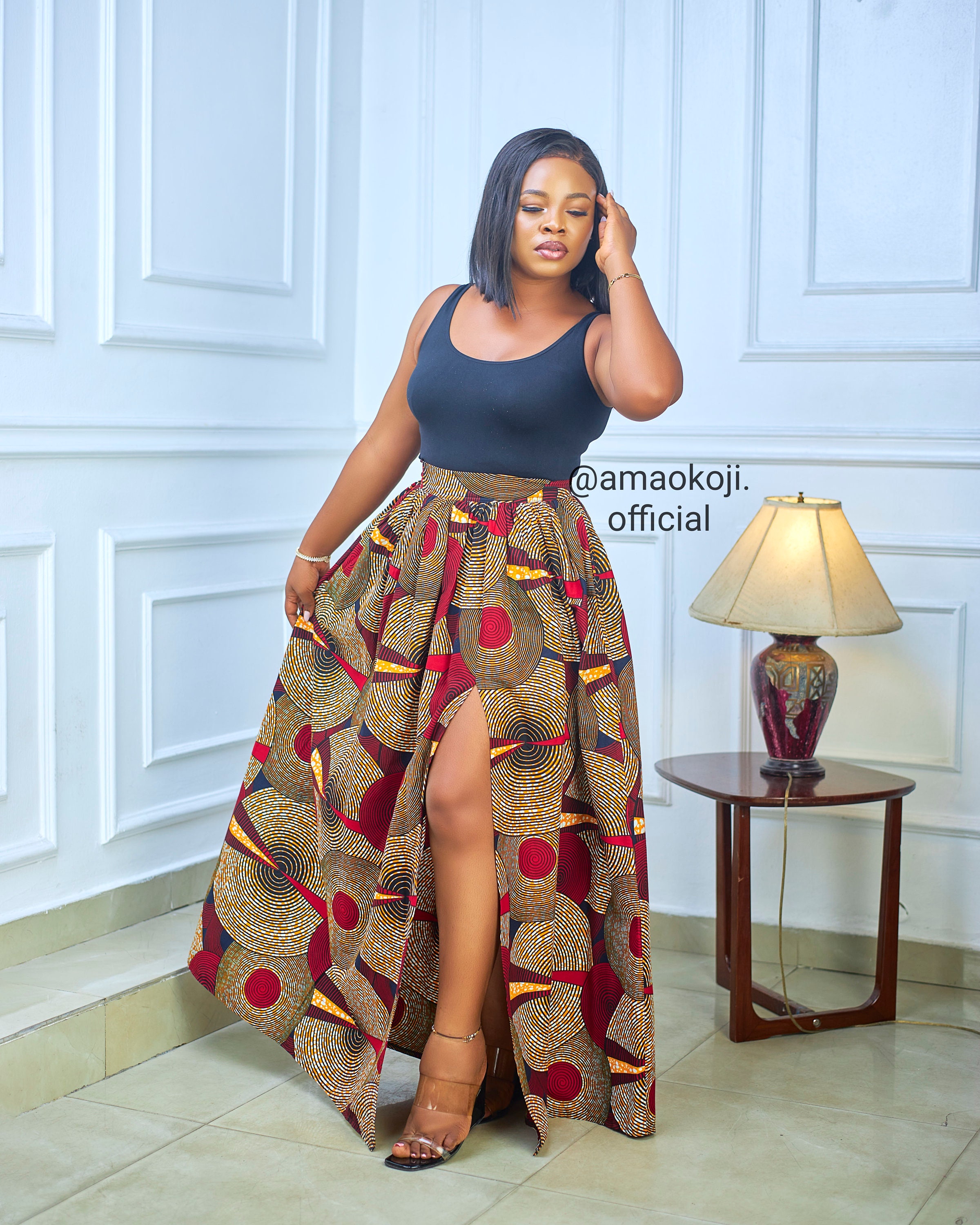 African Print Maxi Skirt: High Slit Ankara Style - Etsy