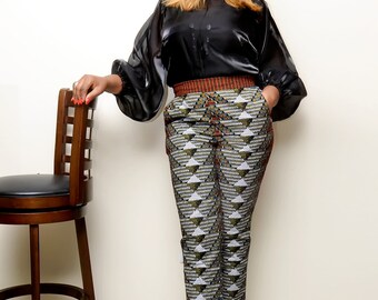 Enita Organza Top & African Print Ankle Grazer Pant/ African Fashion/ Ankara Pant/ Ankara Trousers/ Summer style/ Spring Outfit