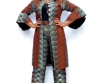 Tide African Print Kimono & Pant Set/ Ankara Fashion