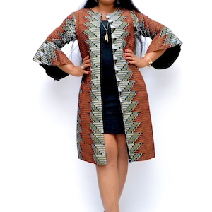 GlamzByAma Ankara Kimono/ Ankara Jacket/ Tide Jacket/ African Print Long jacket/ Spring Summer Fashion/