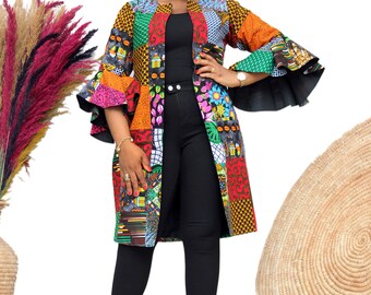 African Print Kimono/ Nadia Ankara Patchwork Jacket/ Sustainable Fashion/ Spring Summer Fashion