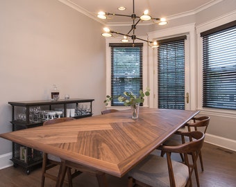 Herringbone Walnut Dining Table