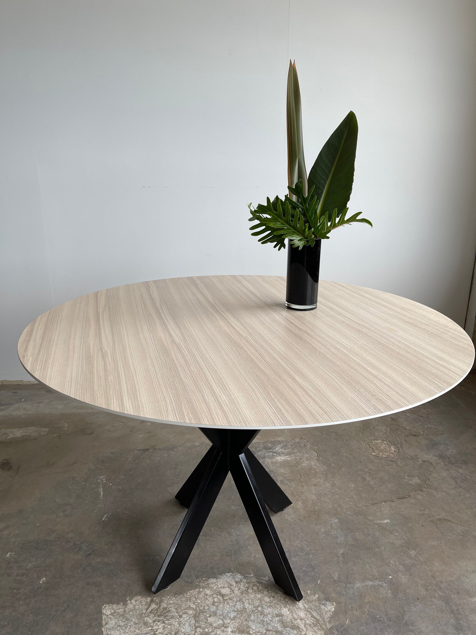 Round Dining Table ebonized oak bleached Ash Etsy