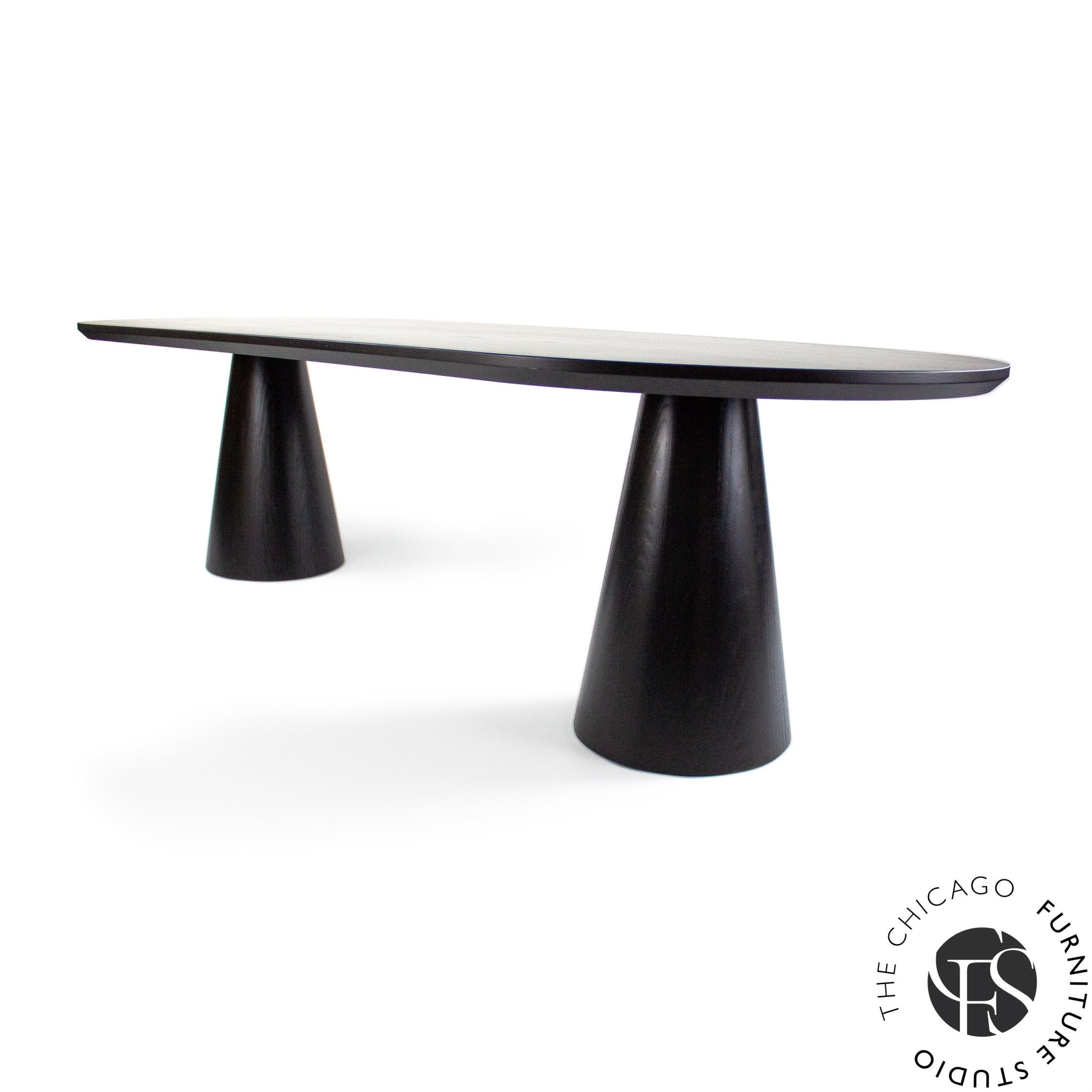 Pedestal base pill shaped dining table etsy