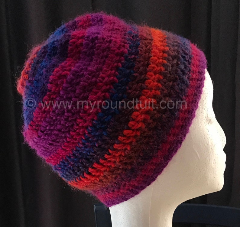 Rainbow Beanie with Ponytail Hole