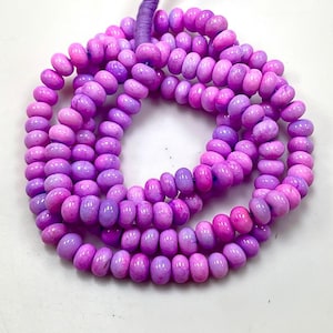 Roze gearceerde lavendel opaal gladde rondelle vorm kralen, 8 mm opaal edelsteen handgemaakte kralen, AAA-kwaliteit opaal kralen sieraden maken