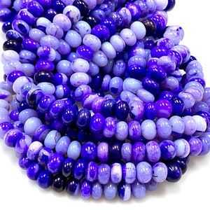 Shaded Purple Opal Smooth Rondelle Shape Beads, 8-9mm Purple Opal Rondelle Gemstone Beads, AAA quality opal bead jewelry making craft