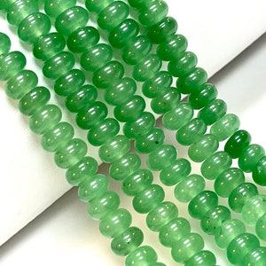 8mm Green Aventurine Quartz Gemstone Smooth Rondelle shape Beads 16&quot; Strands AAA Quality Real Gemstone Beads for Jewelry Making Loose Beads