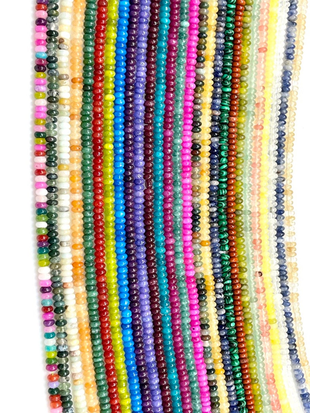 4x2 Natural Gemstone Rondelle Heishi Disc Shape Beads Strands Full 16 ...