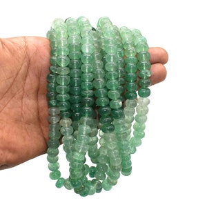18&quot; LongSmooth Green Aventurine Natural Gemstone Rondelle Beads Strand Size 8-9mm Real Gemstone Beads Jewelry Making Yellow Stone Beads