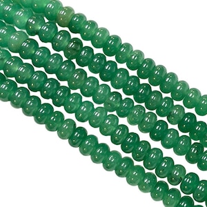 8mm Green Quartz Gemstone Smooth Rondelle shape Beads 16&quot; Strands AAA Quality Real Gemstone Beads for Jewelry Making Loose Beads
