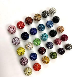 20 morceaux de perles pour pavage, perles de strass Shamballa, 8 mm - 10 mm - 12 mm perles de cristal strass, perles disco pour la fabrication de bijoux DIY image 10