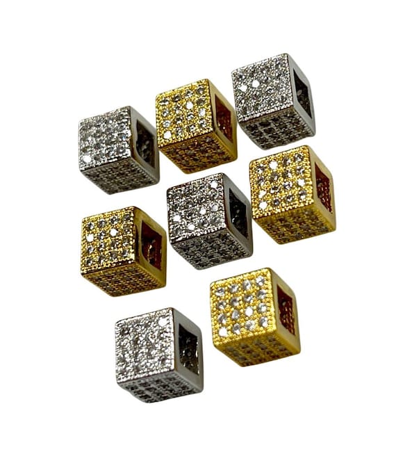 3 pz/lotto Distanziatore Rotondo Perline 4mm 6mm 8mm 10mm 12mm Ottone Micro Pavimenta Perline Cubic Zirconia Per Gioielli Che Fanno Braccialetto Di Ciondoli Fai Da Te-Bianco Bianco CZ,10mm