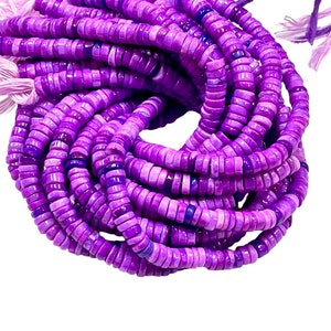 13-14 &quot;lange lila peruanische Opal natürliche Edelstein Heishi Disc Reifen Form Perlen 8-9mm Strang, echte Edelstein Perlen für die Schmuckherstellung