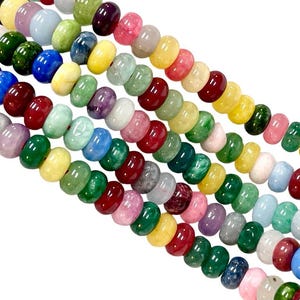 Beautiful Rainbow color Quartz smooth Rondelle beads 16&quot; Long, 8mm Multi color Plain Quartz gemstone Beads, AAA Quality Quartz Disco Beads