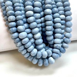 16&quot; Long 8-9mm Blue Opal Gemstone Beads, Genuine Opal Rondelle Shape Beads 16&quot; Long For Jewelry Making Handmade Beads Crafts