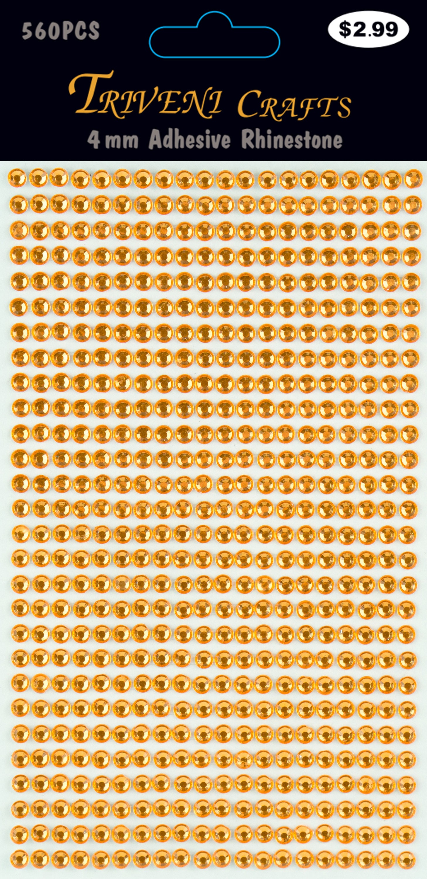210 STRASS ADESIVI 3mm Giallo Dorato Brillante Brillantini Stickers
