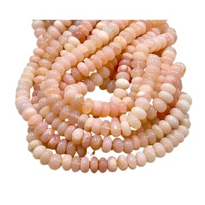 AAA Shaded Pink Opal Natural Gemstone Full 16" Long Rondell Beads Strand Size 9-10mm Peru Opal Yoga Healing Real Gemstone Beads