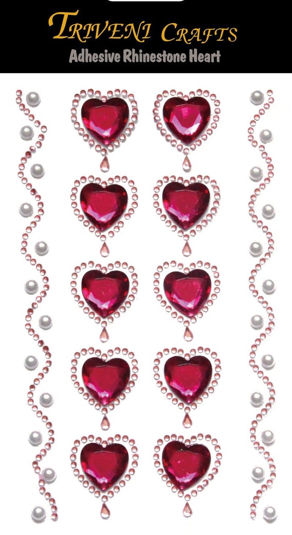 Sheet Adhesive Rhinestone Stickers, Adhesive Hearts/Flowers Shape  Rhinestone Stickers