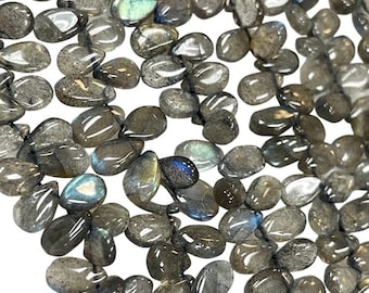 Natural Labradorite Gemstone Smooth Briolette Teardrops Beads Strand Size 8x6mm Labradorite Beads Jewelry Making Supplies Loose Beads Crafts