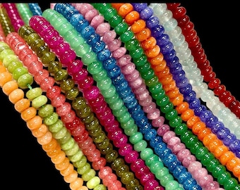8mm Quartz Gemstone Smooth Rondelle shape Beads 16&quot; Strands AAA Quality Real Gemstone Beads for Jewelry Making Craft Loose Beads Strands