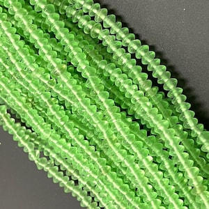 Lot de 5 rangs de perles de verre opaques tchèques rondes de 6 mm - Chapelets de 6 mm - Perles de verre de couleur verte Trouver des perles pour la fabrication de bijoux