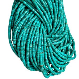 2x4mm Turquoise Heishi Tube Beads Strand, Blue Turquoise Disc Beads, Small Spacer Beads for Jewelry Making, 16 Inch Long Strand