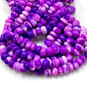 Pure Purple Opal Smooth Rondelle Shape Beads, 9mm Purple Opal Rondelle Gemstone Beads, AAA quality opal bead jewelry making craft