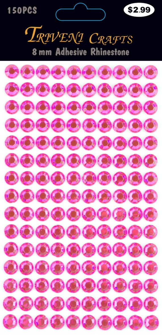 Buy Sheets Pink 8mm Adhesive Rhinestone Dot Sticker Online
