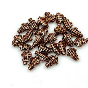 Copper Bali Beads, Solid Copper Beads, Copper Spacer Beads, Oxidized Copper Beads, Wholesale Copper Beads Strands Jewelry Making Findings