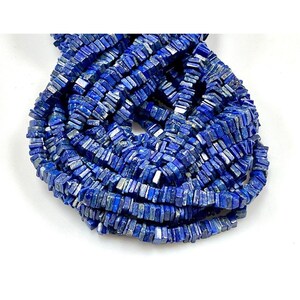 Lapis Natural Gemstone Square Heishi Shape Beads 6-8mm Beads Strands Lapis Lazuli Semi Precious Gemstone Square Beads Jewelry Making Crafts