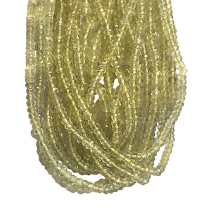 Lemon Citrine Natural Gemstone Beads, 4mm Micro Faceted Round, Full Strand, Loose Beads for Jewelry Making and DIY Crafts Beads Strands