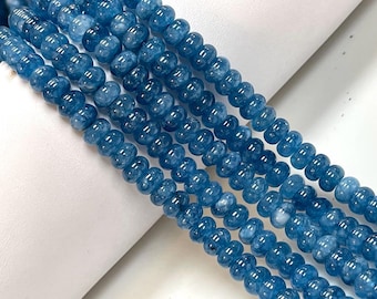 8mm Kyanite Quartz Gemstone Smooth Rondelle shape Beads 16&quot; Strands AAA Quality Real Gemstone Beads for Jewelry Making Loose Beads