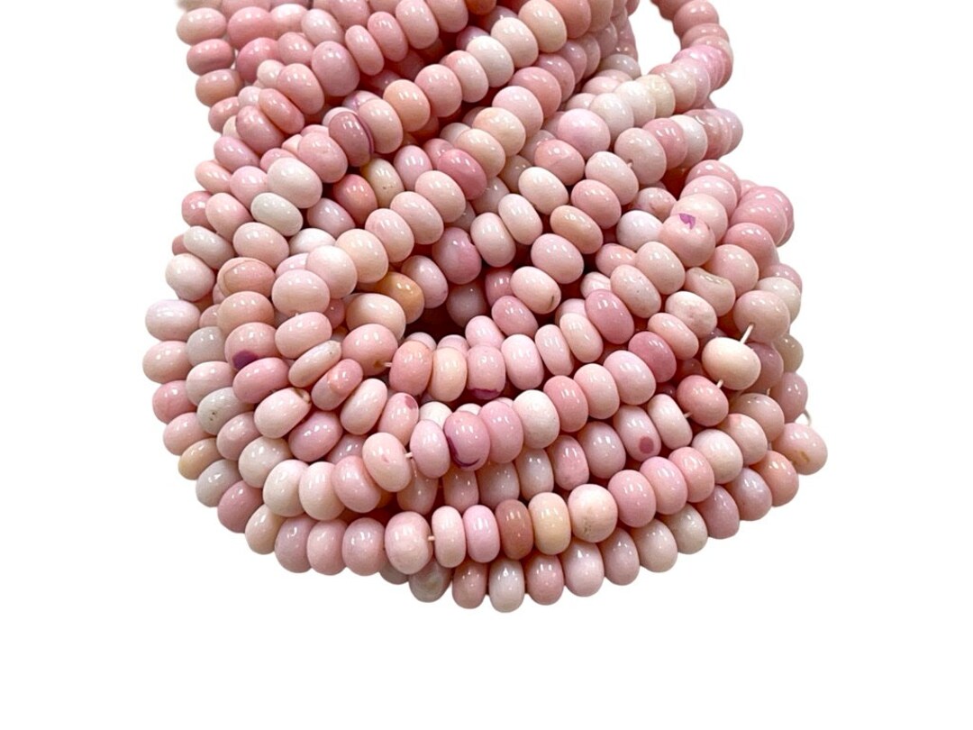 Rhodonite Color Opal Gemstone Beads, Genuine Peruvian Opal Rondelle ...