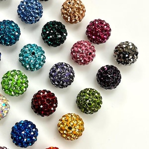 20 morceaux de perles pour pavage, perles de strass Shamballa, 8 mm - 10 mm - 12 mm perles de cristal strass, perles disco pour la fabrication de bijoux DIY image 8