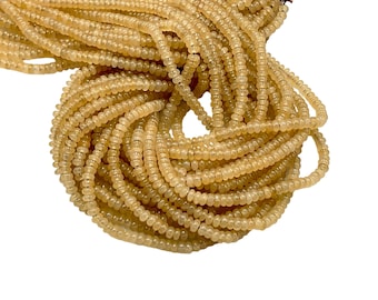 4mm Champagne Quartz Gemstone Smooth Rondelle Beads 16" Strands AAA Quality Quartz Gemstone Beads for Jewelry Making Loose Beads Strands