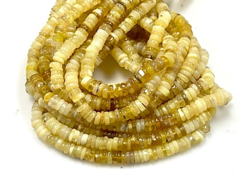 Yellow Opal Natural Gemstone Heishi Disc Tyre Shape Beads 6mm Yellow Opal Beads Strands Real Semi Precious Gemstone Beads for Jewelry