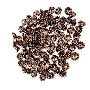 Copper Bali Beads, Solid Copper Beads, Copper Spacer Beads, Oxidized Copper Beads, Wholesale Copper Beads Strands Jewelry Making Findings